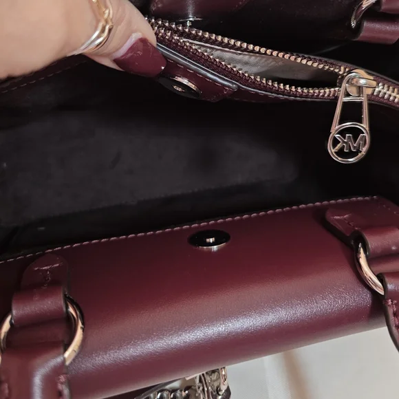 Michael Kors Burgundy Hamilton Handbag. Worn Once. EUC - Picture 8 of 14